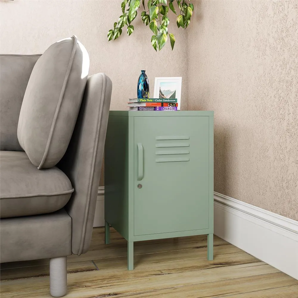 Mission Light Green Metal Locker End Table