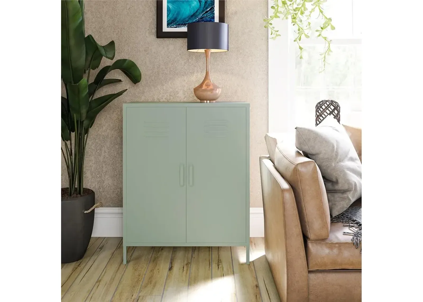 Mission Light Green 2 Door Metal Locker Storage Cabinet