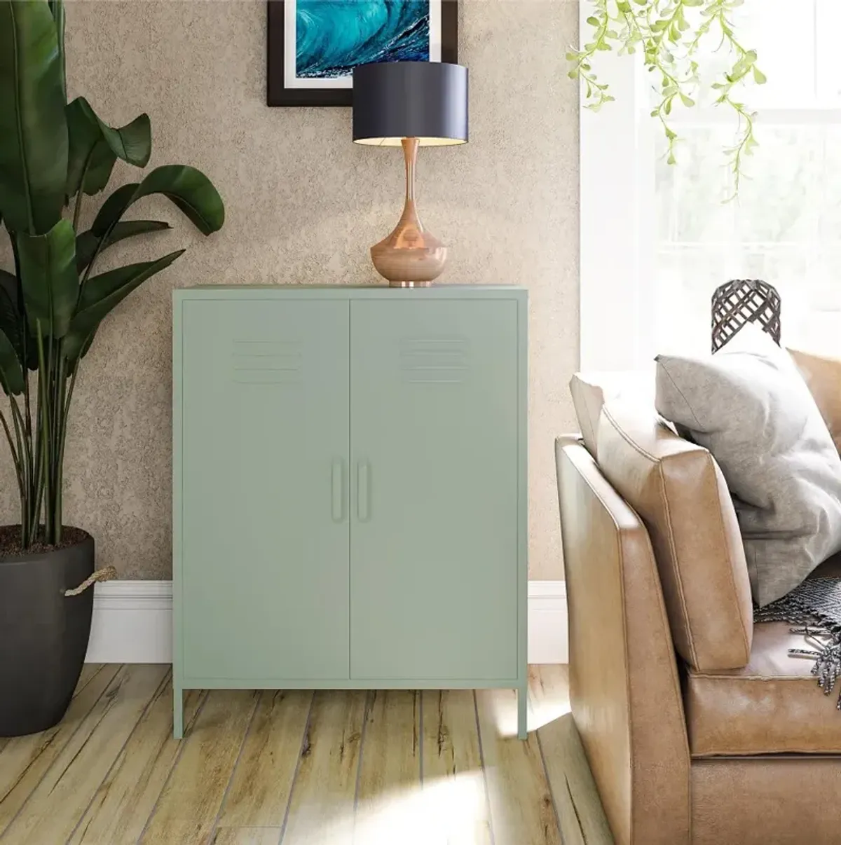 Mission Light Green 2 Door Metal Locker Storage Cabinet