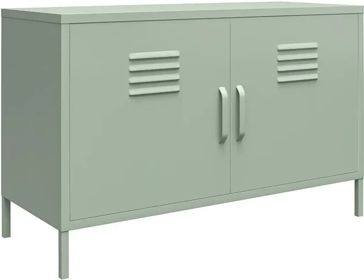 Mission Light Green 2 Door Metal Locker Accent Cabinet