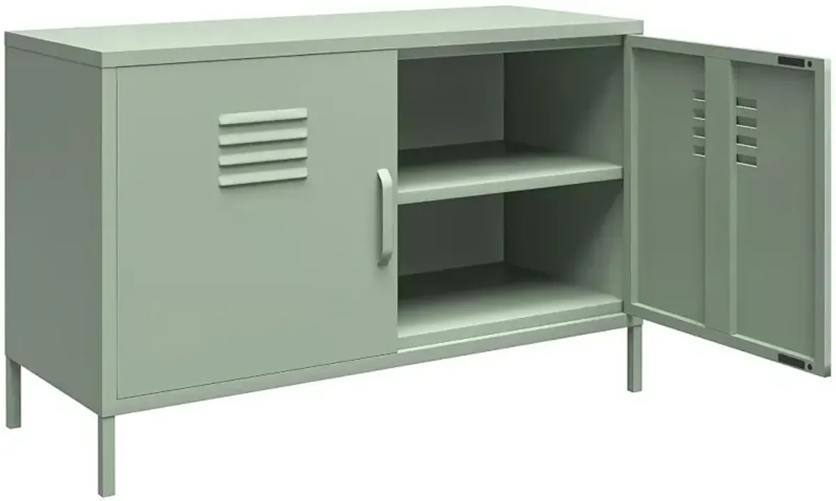 Mission Light Green 2 Door Metal Locker Accent Cabinet