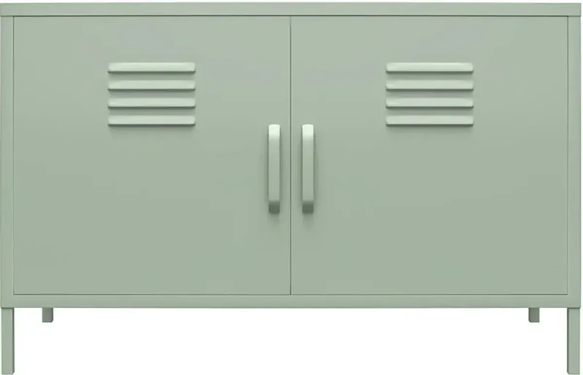 Mission Light Green 2 Door Metal Locker Accent Cabinet