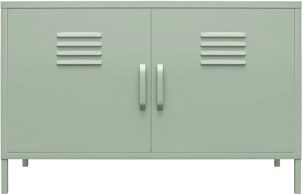 Mission Light Green 2 Door Metal Locker Accent Cabinet