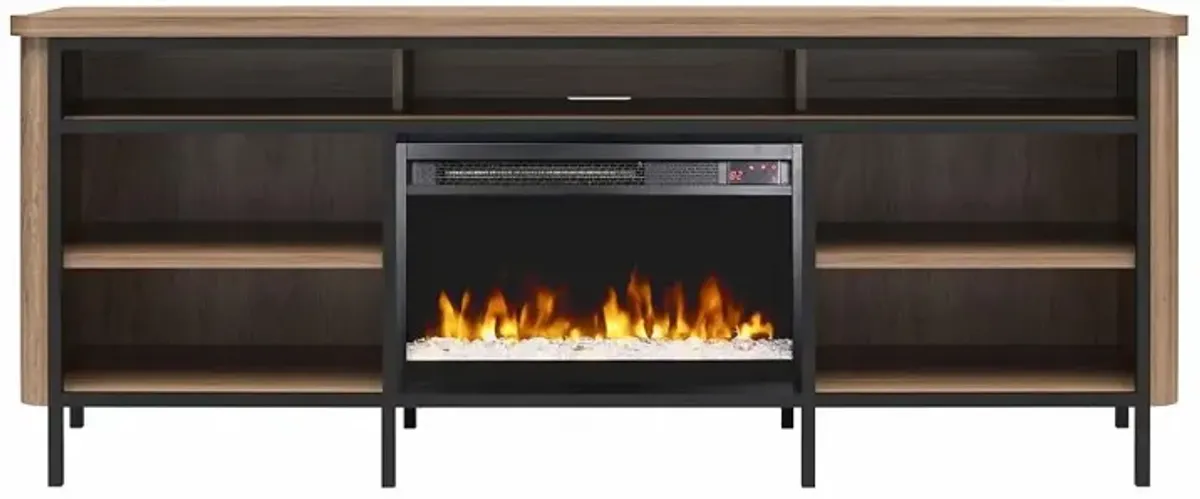 Danton Brown 75" Electric Fireplace TV Stand