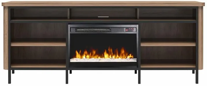 Danton Brown 75" Electric Fireplace TV Stand