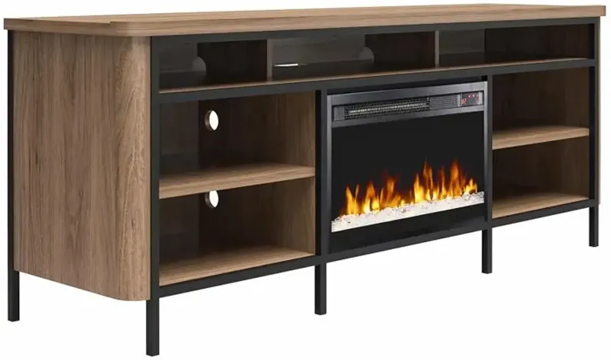 Danton Brown 75" Electric Fireplace TV Stand