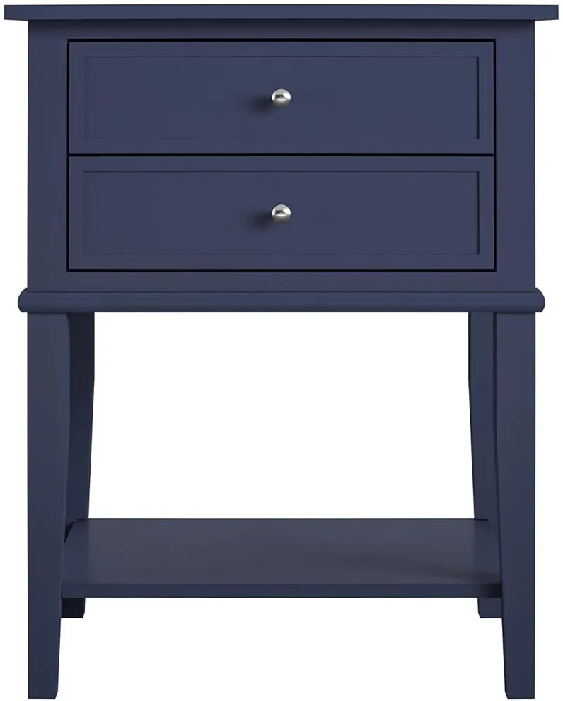 Franklin Navy Accent Table with 2 Drawers