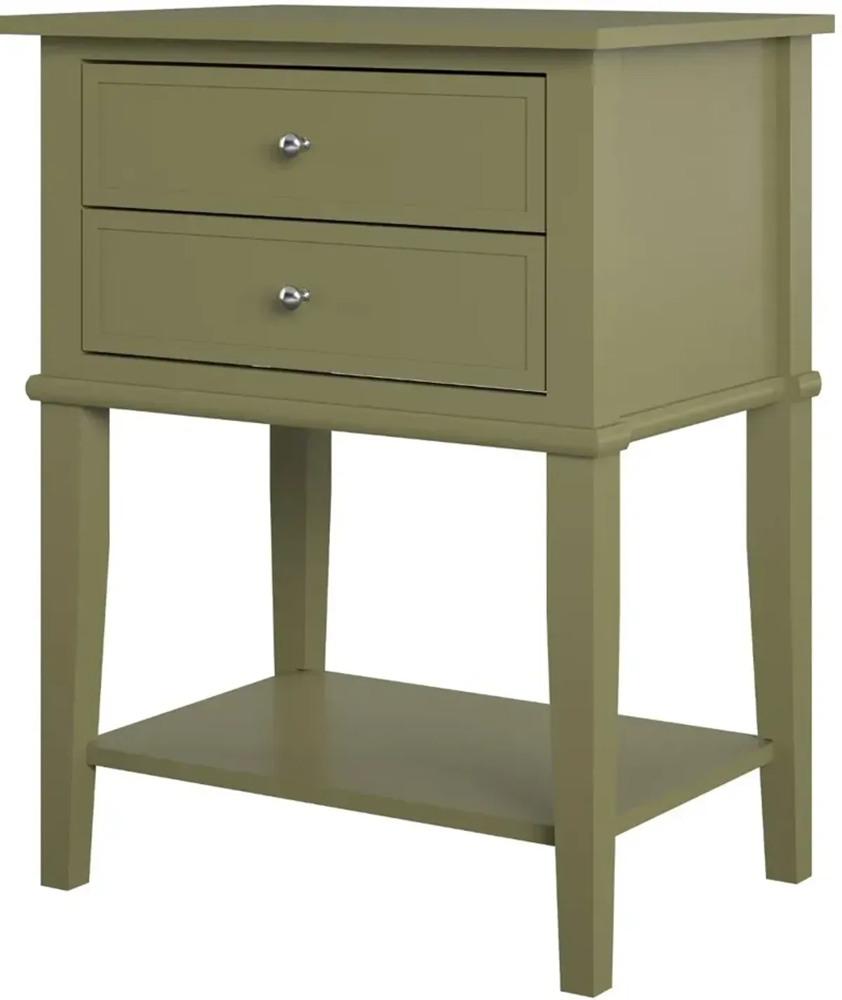 Franklin Olive Green Accent Table with 2 Drawers