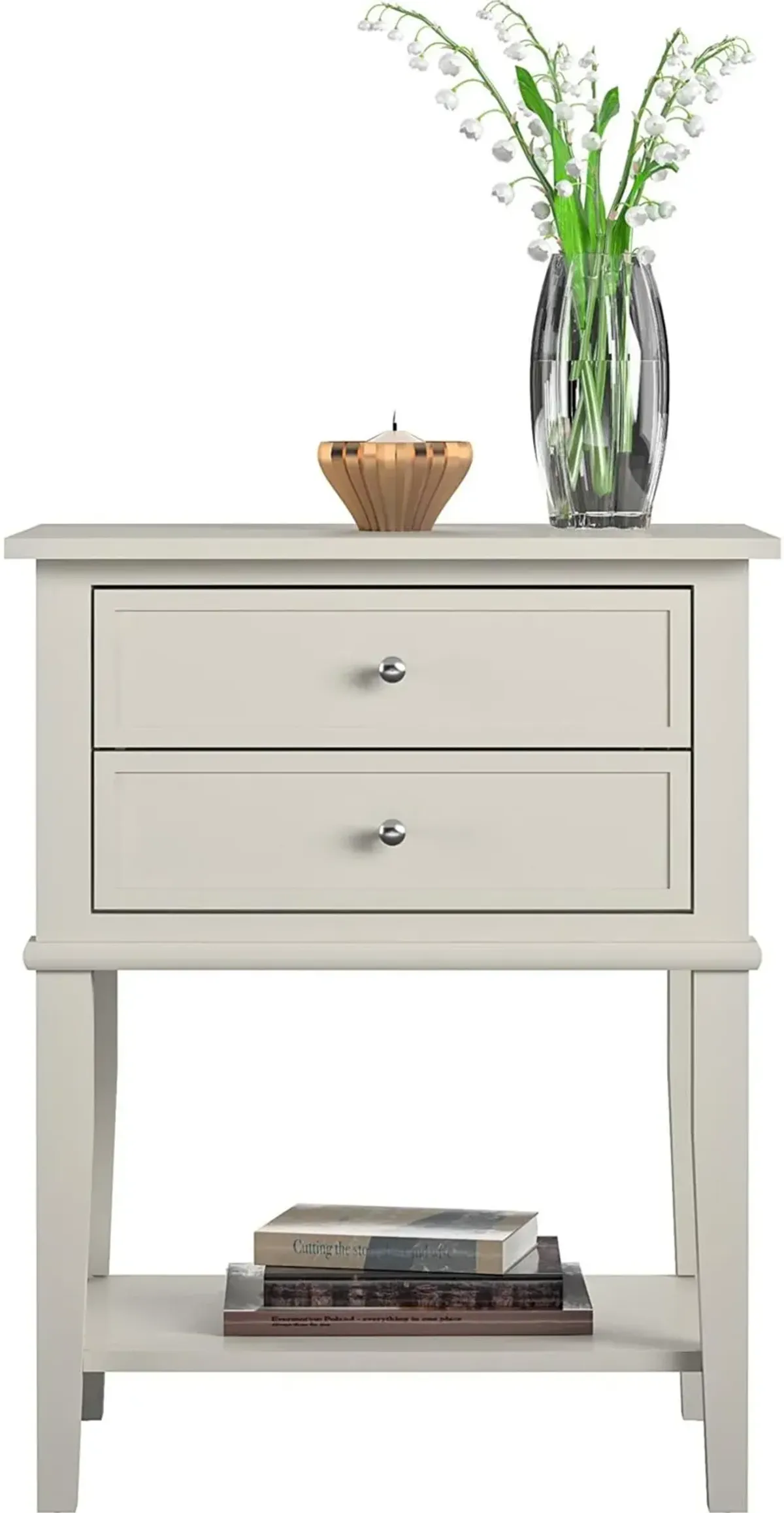 Franklin Taupe Accent Table with 2 Drawers