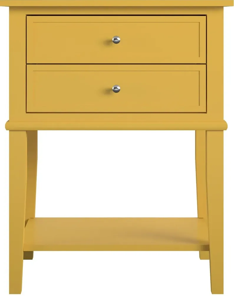 Franklin Mustard Yellow Accent Table with 2 Drawers