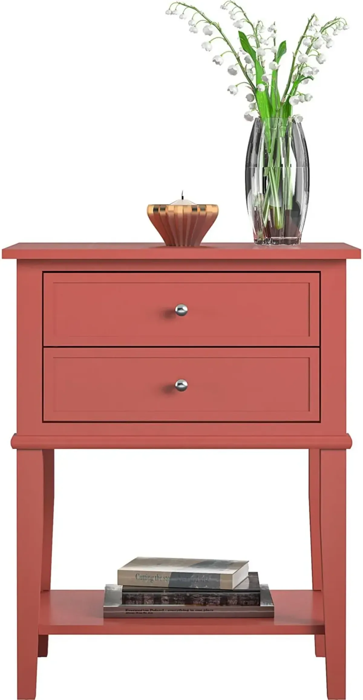 Franklin Terracotta Accent Table with 2 Drawers