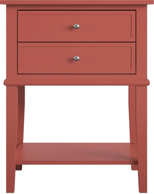 Franklin Terracotta Accent Table with 2 Drawers