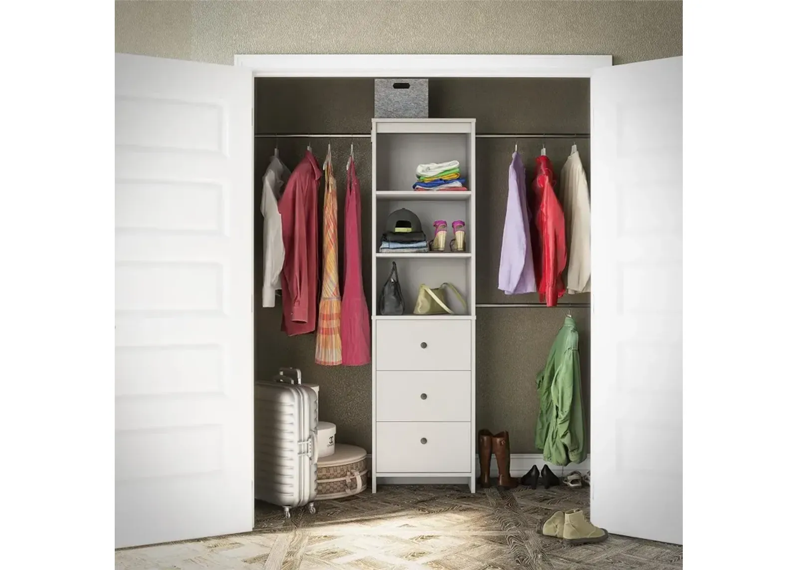 Beckett White Closet Storage Organizer