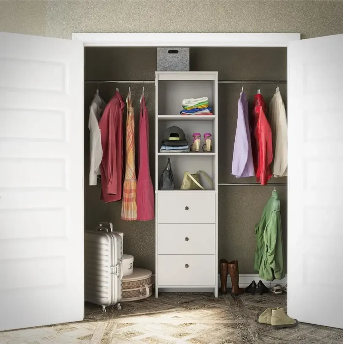 Beckett White Closet Storage Organizer