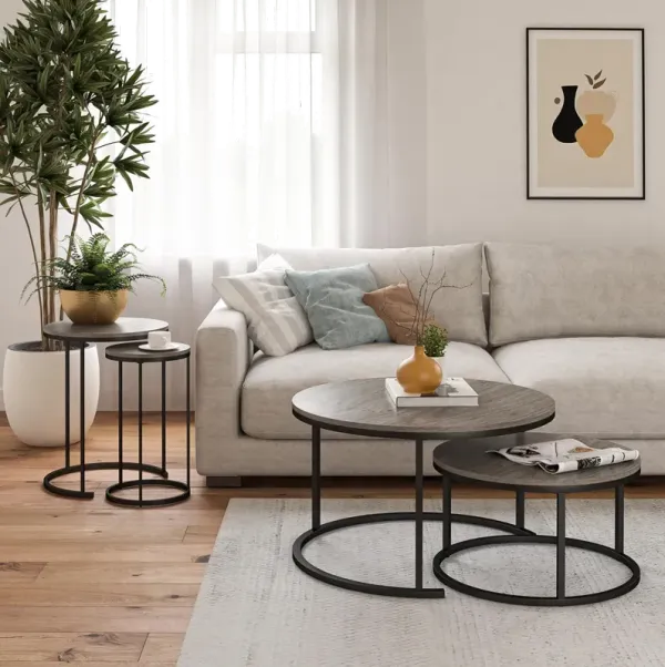 Camdale Gray 4-Piece Nesting Coffee and End Table Bundle