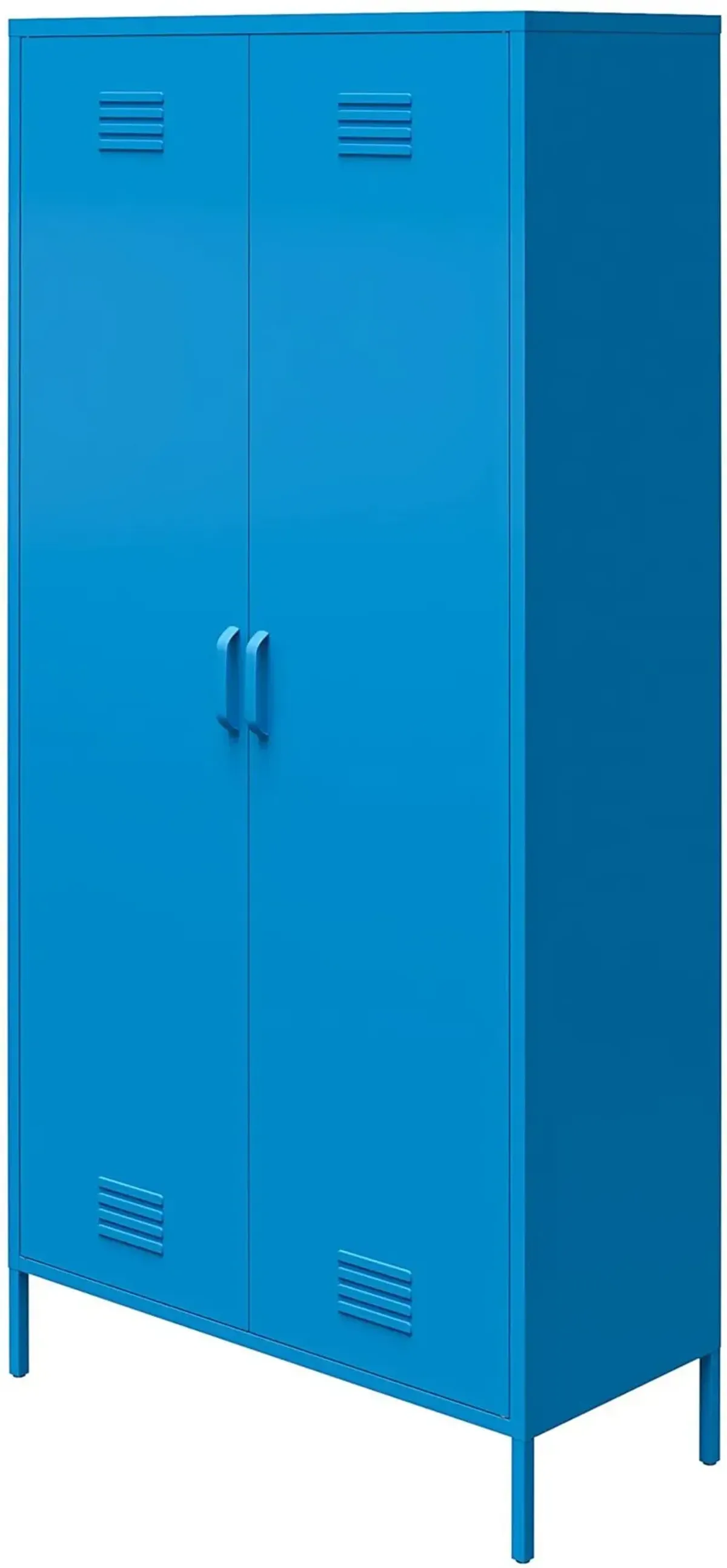 Cache Blue Tall 2 Door Metal Locker Cabinet