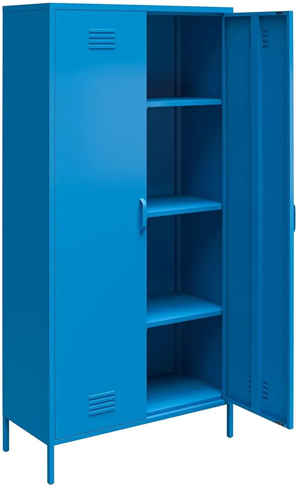 Cache Blue Tall 2 Door Metal Locker Cabinet