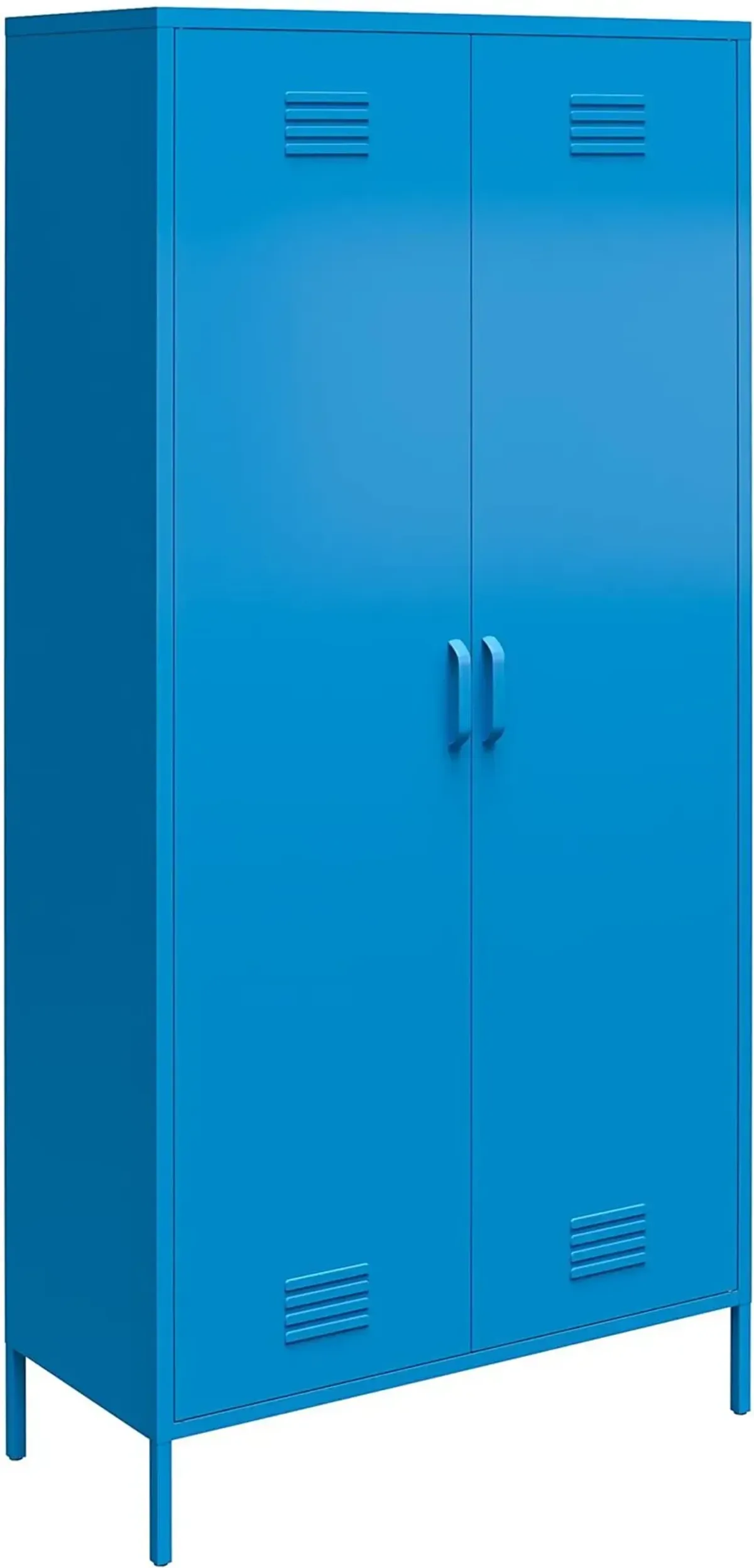 Cache Blue Tall 2 Door Metal Locker Cabinet