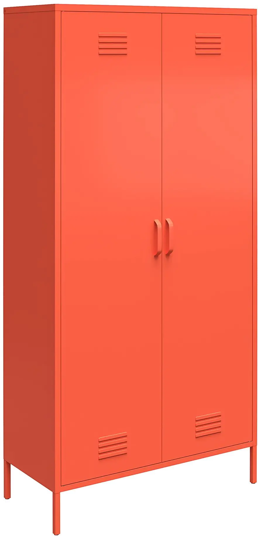 Cache Orange Tall 2 Door Metal Locker Cabinet