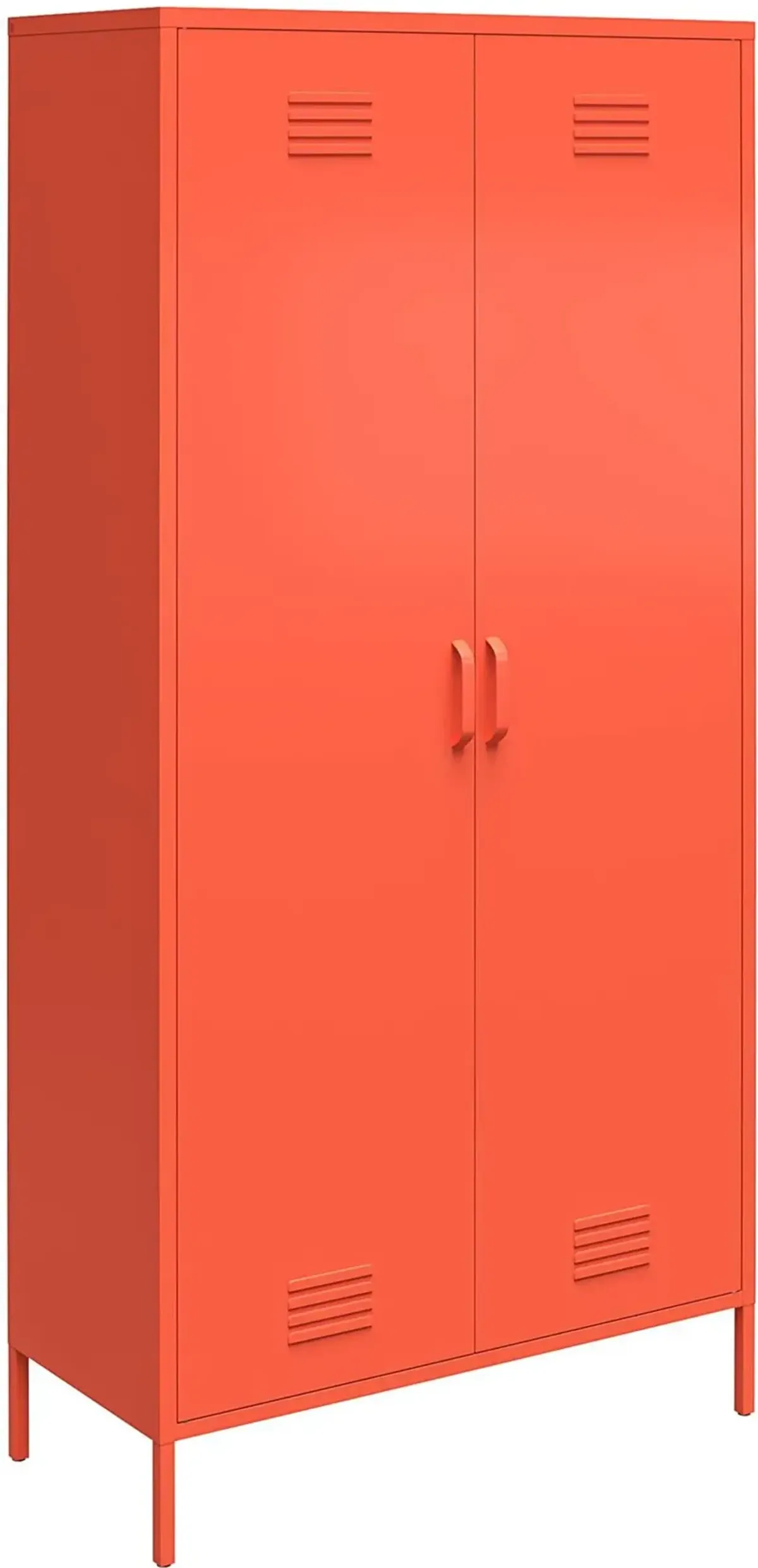 Cache Orange Tall 2 Door Metal Locker Cabinet