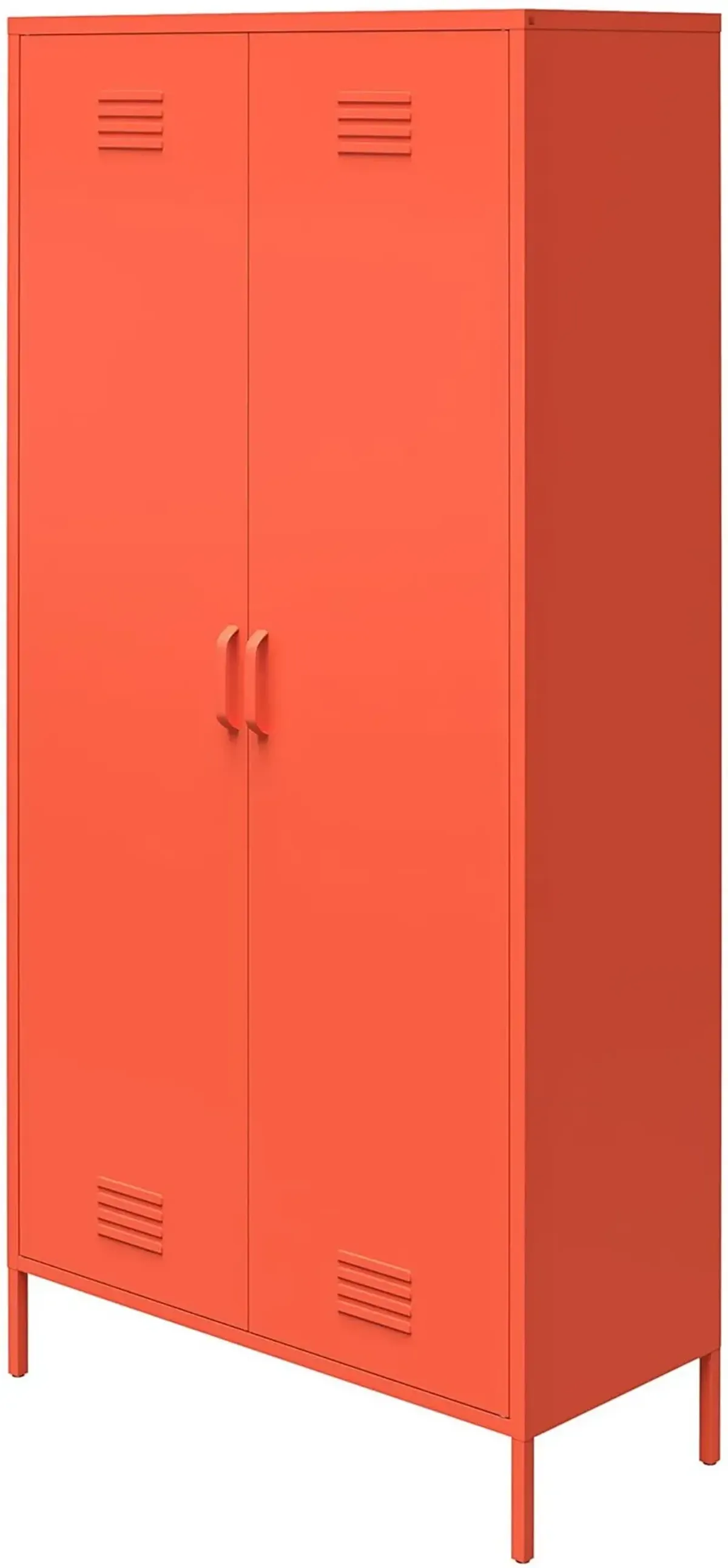 Cache Orange Tall 2 Door Metal Locker Cabinet