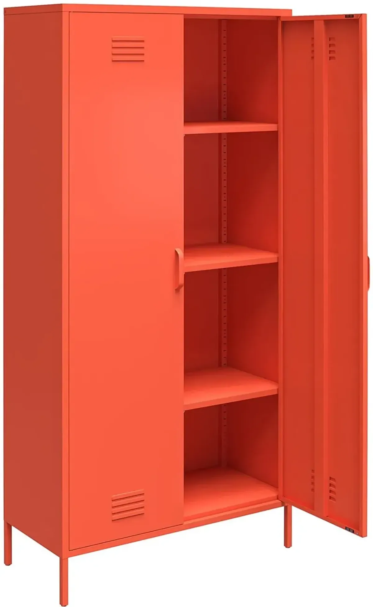 Cache Orange Tall 2 Door Metal Locker Cabinet