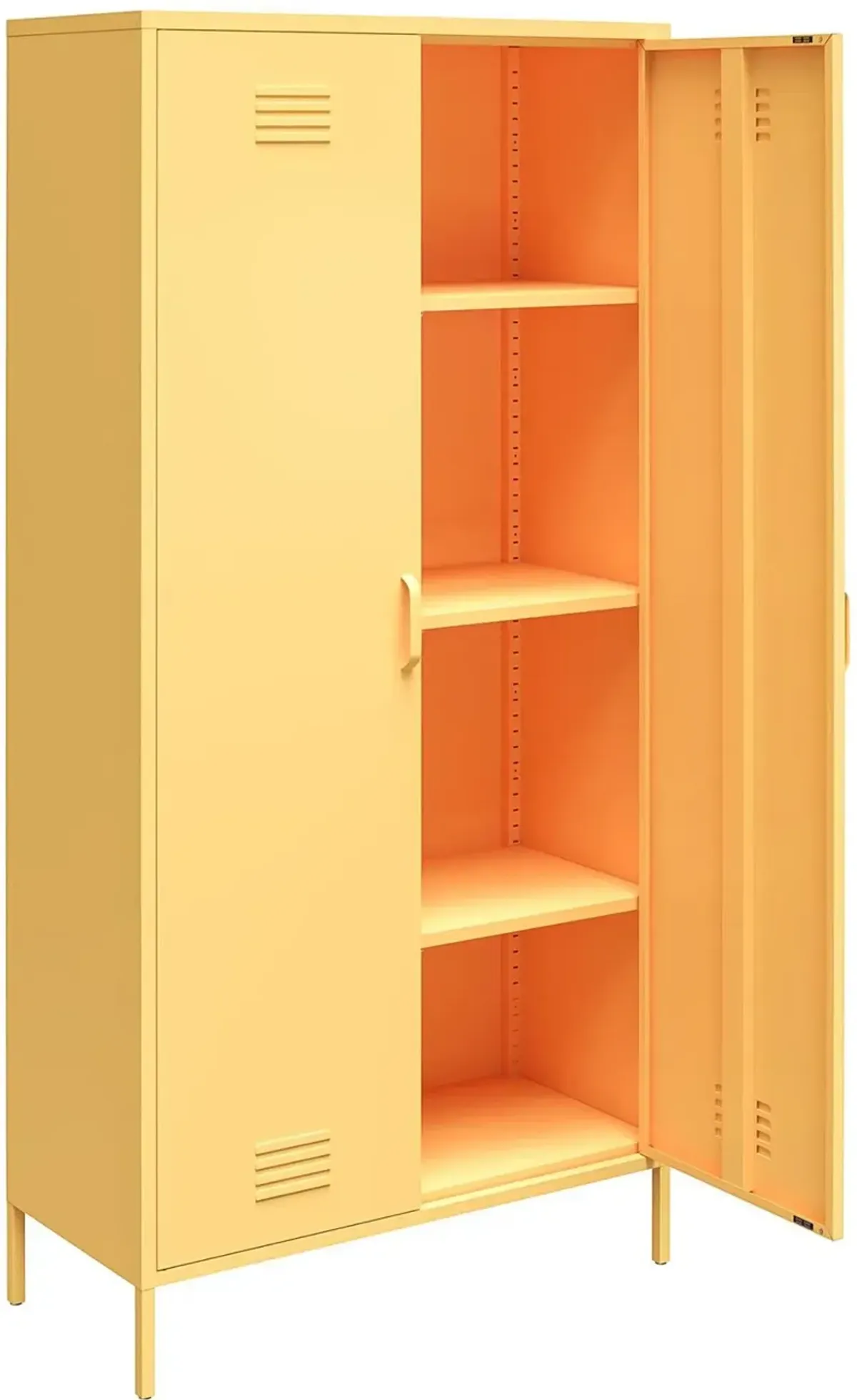 Cache Yellow Tall 2 Door Metal Locker Cabinet