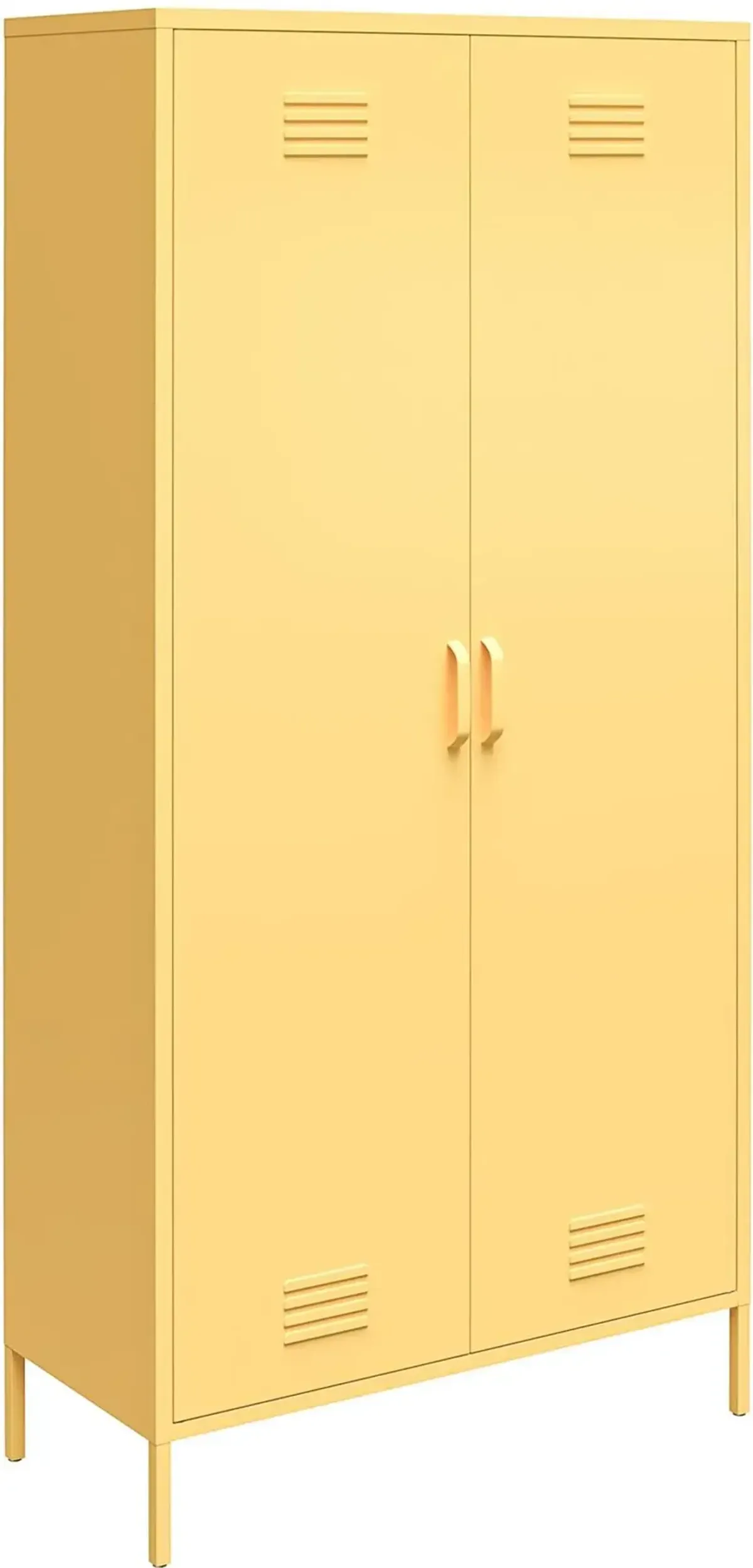 Cache Yellow Tall 2 Door Metal Locker Cabinet