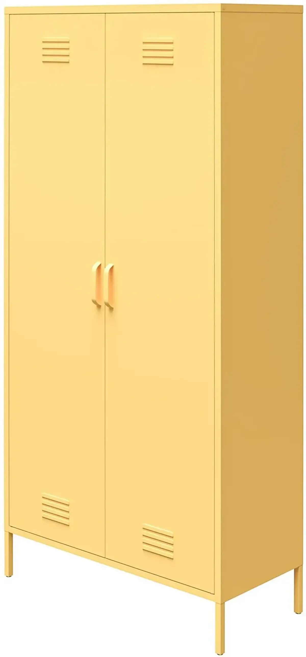 Cache Yellow Tall 2 Door Metal Locker Cabinet