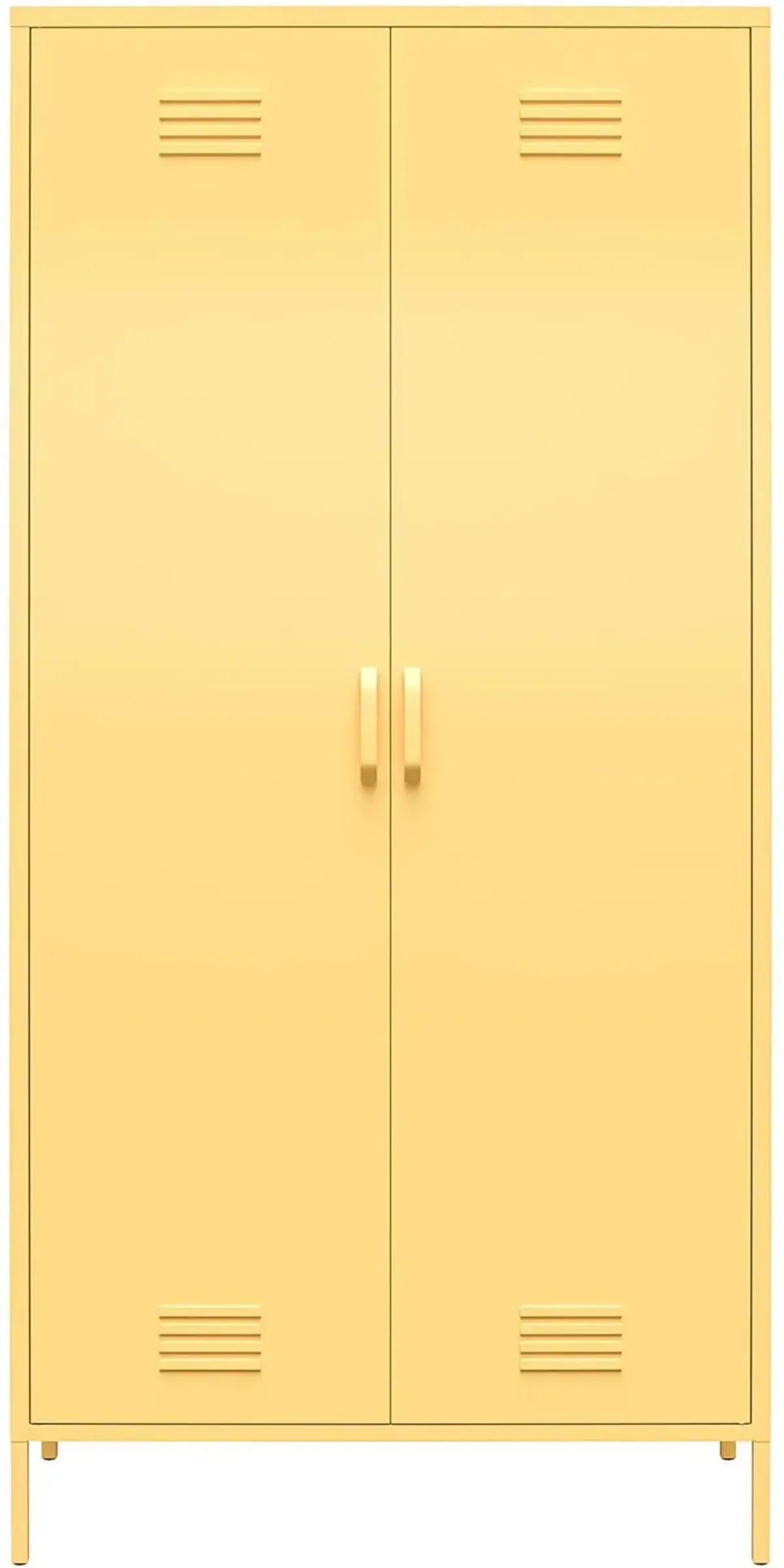 Cache Yellow Tall 2 Door Metal Locker Cabinet