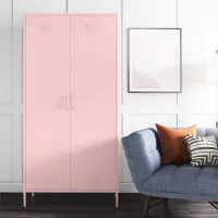 Cache Pink Tall 2 Door Metal Locker Cabinet