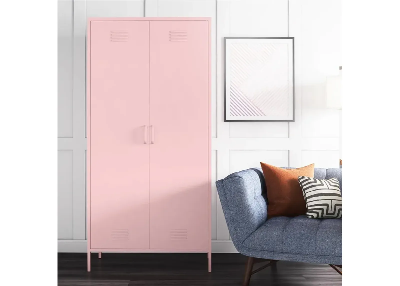 Cache Pink Tall 2 Door Metal Locker Cabinet