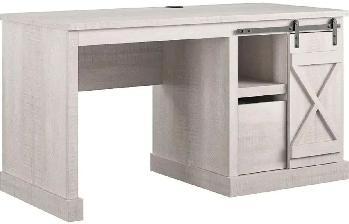 Knox County White Single Pedestal Computer Desk