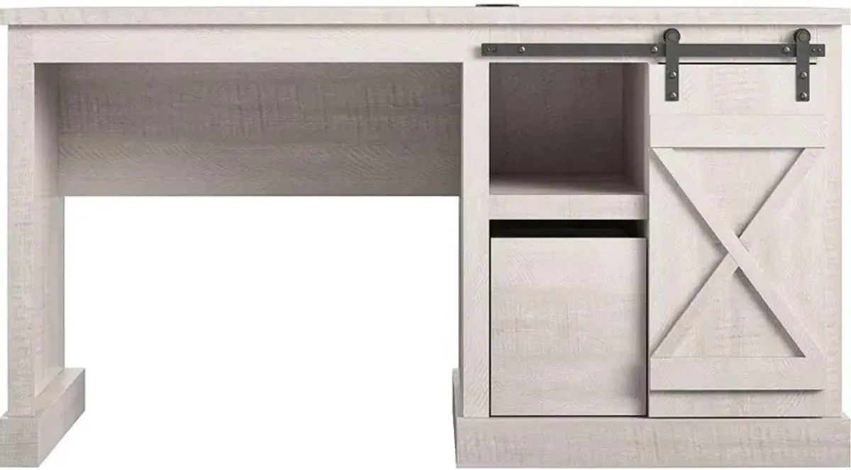 Knox County White Single Pedestal Computer Desk