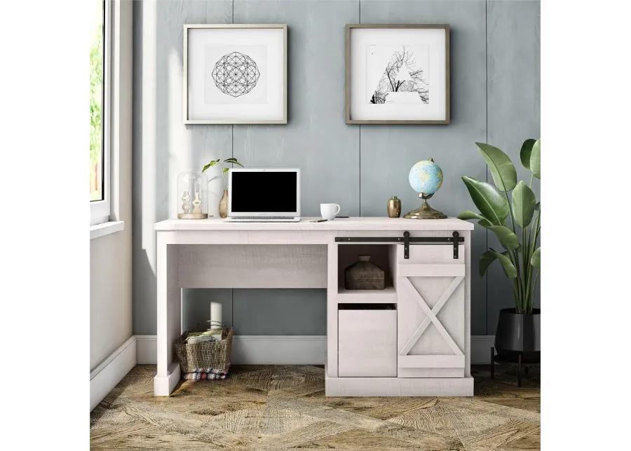 Knox County White Single Pedestal Computer Desk