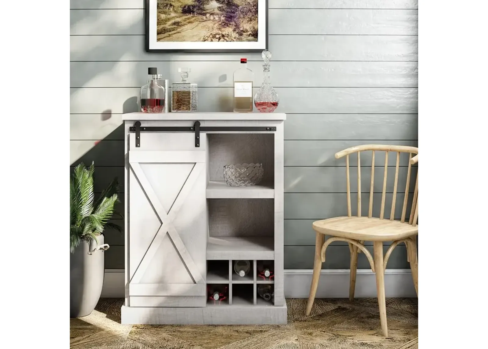 Knox County White Bar Cabinet