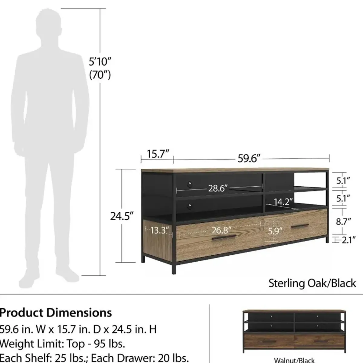 Structure Light Brown 60" TV Stand