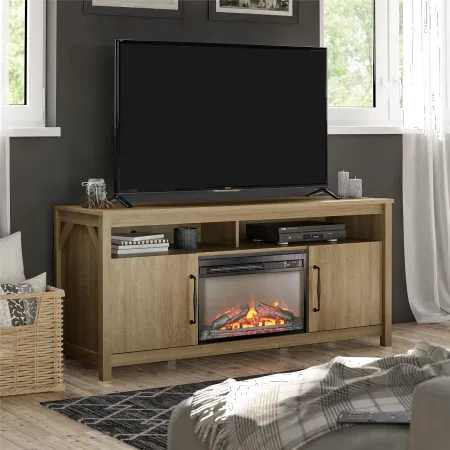 Augusta Brown 65" Fireplace TV Stand