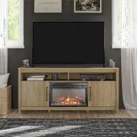 Augusta Brown 65" Fireplace TV Stand