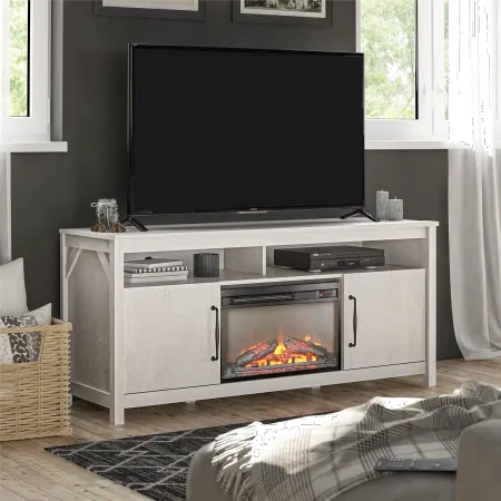 Augusta Ivory 65" Fireplace TV Stand