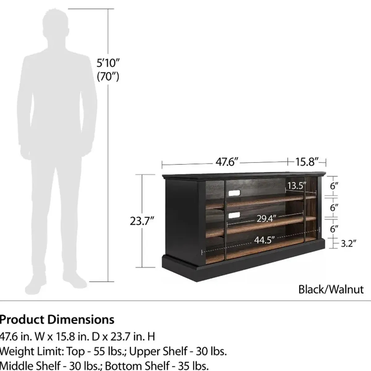 Hoffman Two-Toned 50" TV Stand