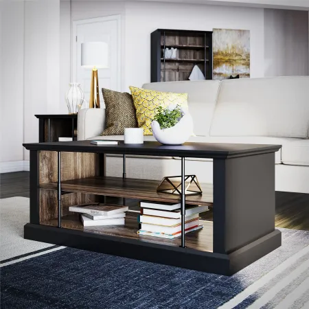 Hoffman Two-Toned Coffee Table with Shelves