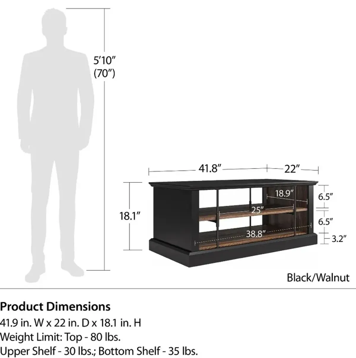 Hoffman Two-Toned Coffee Table with Shelves