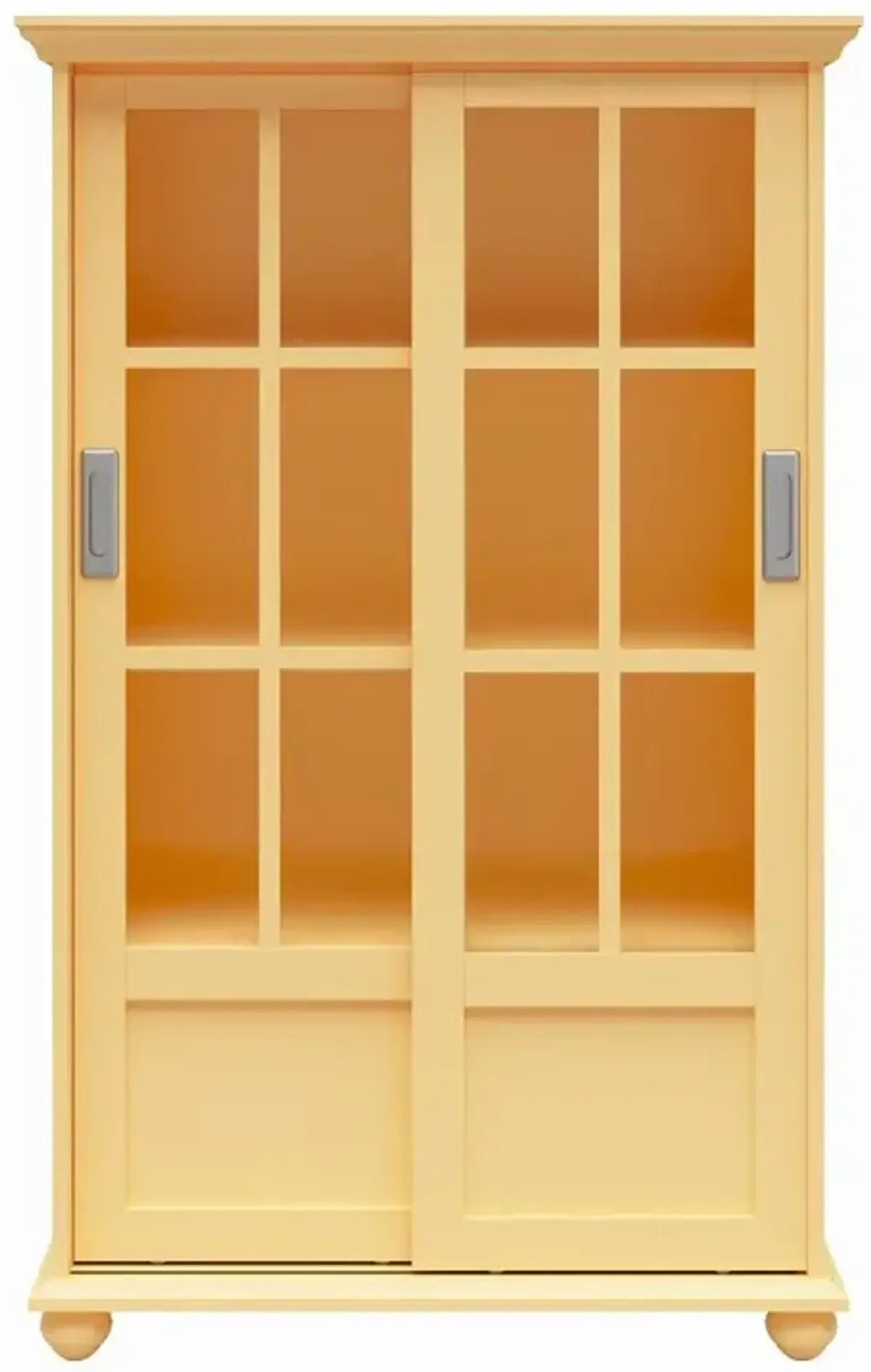 Aaron Lane Yellow Bookcase with Sliding Glass Doors