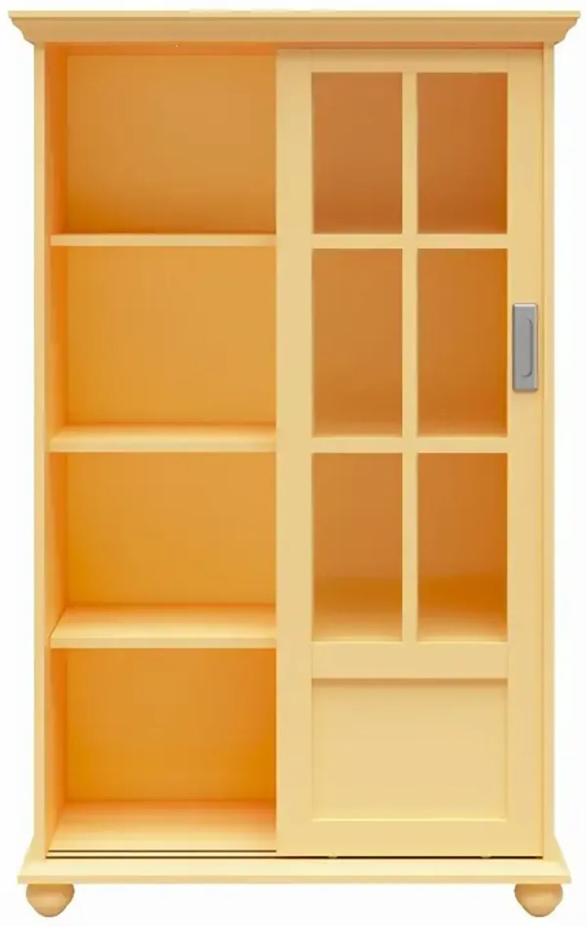 Aaron Lane Yellow Bookcase with Sliding Glass Doors