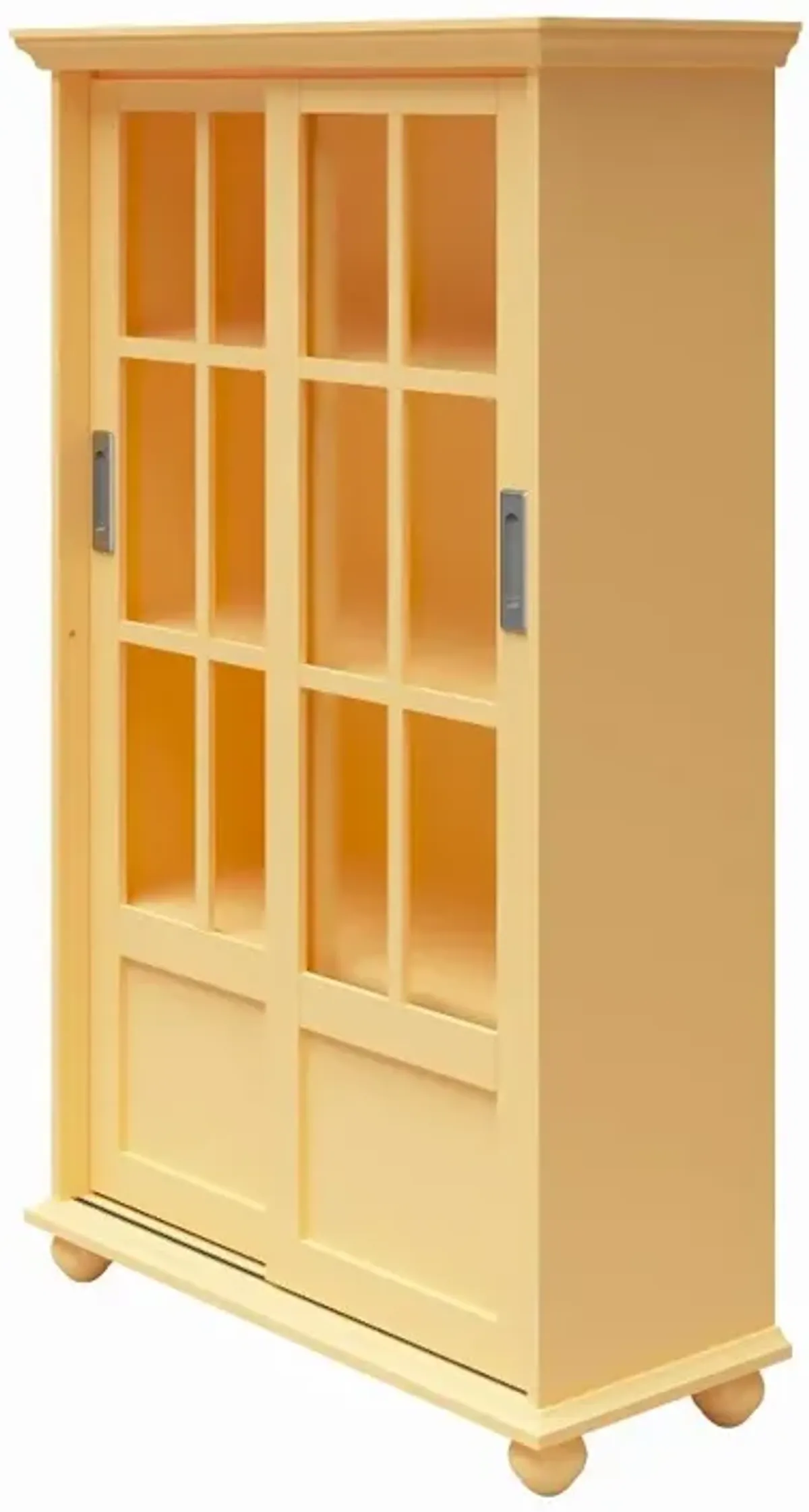 Aaron Lane Yellow Bookcase with Sliding Glass Doors