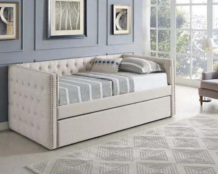 Trina Ivory Twin Daybed with Trundle