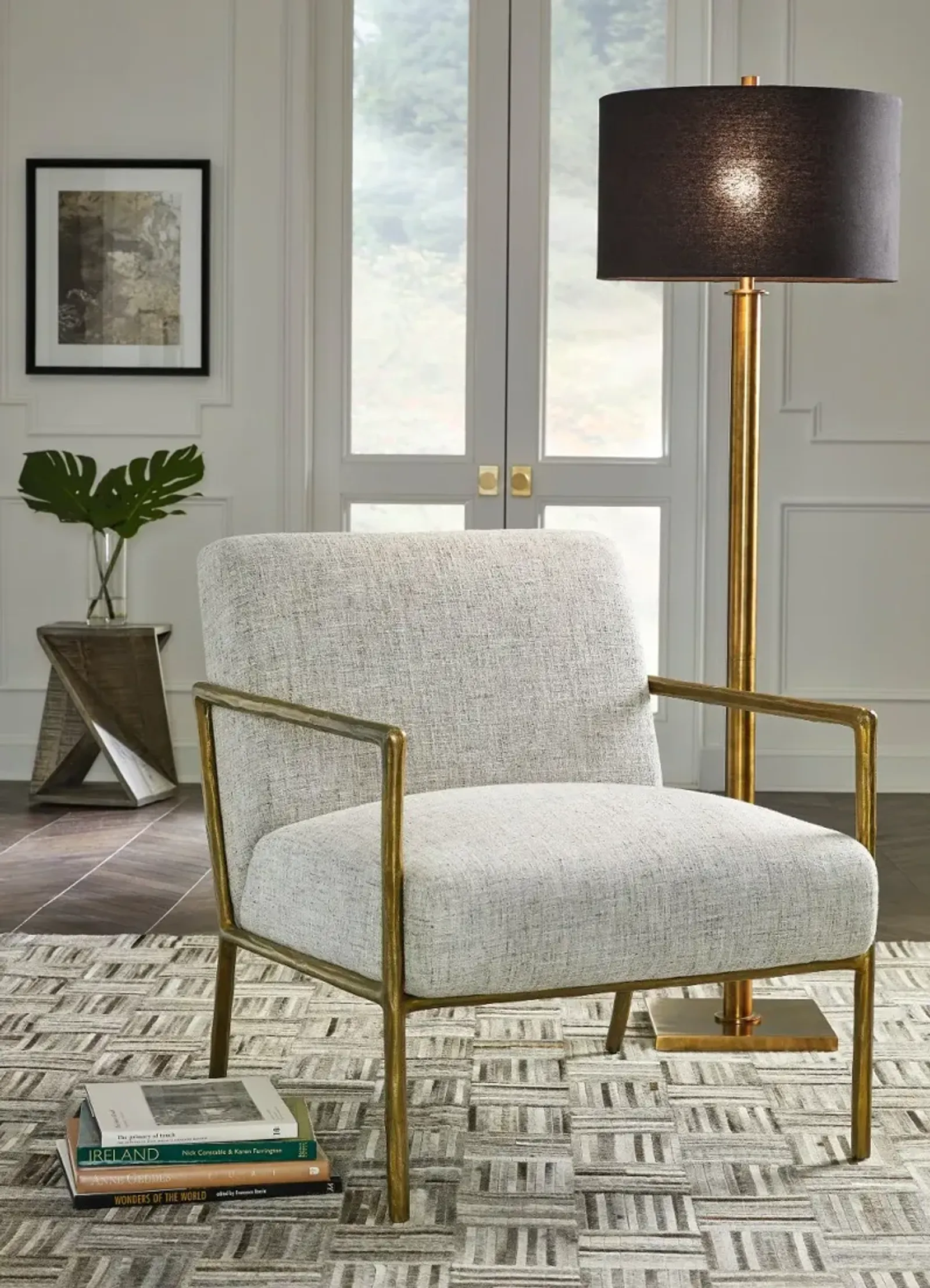 Ryandale Sterling Brass Accent Chair