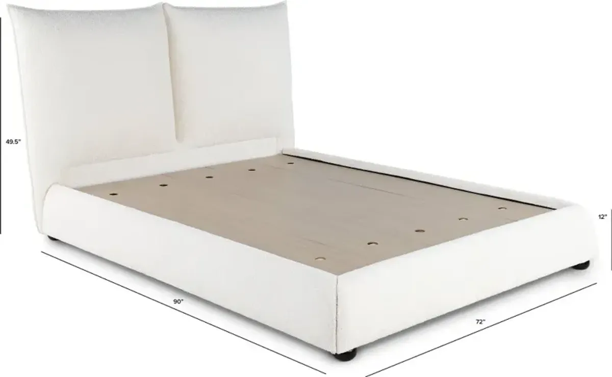 Cumulus Off-White Queen Upholstered Bed