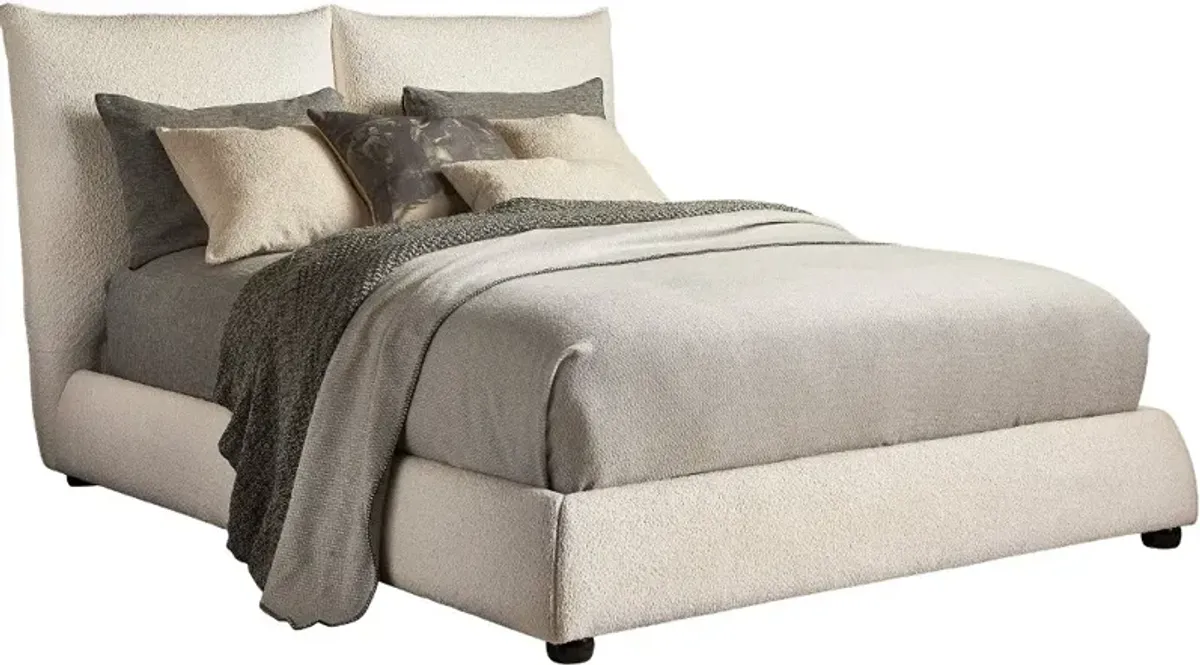 Cumulus Off-White Queen Upholstered Bed